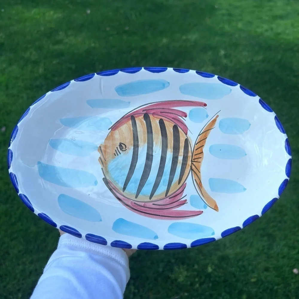 Vietri Hand Painted Fish Platter | 10 1/2